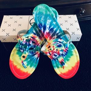 ☮️ NWOT Paisley Grace Tie Dye Summer Sandals ☮️